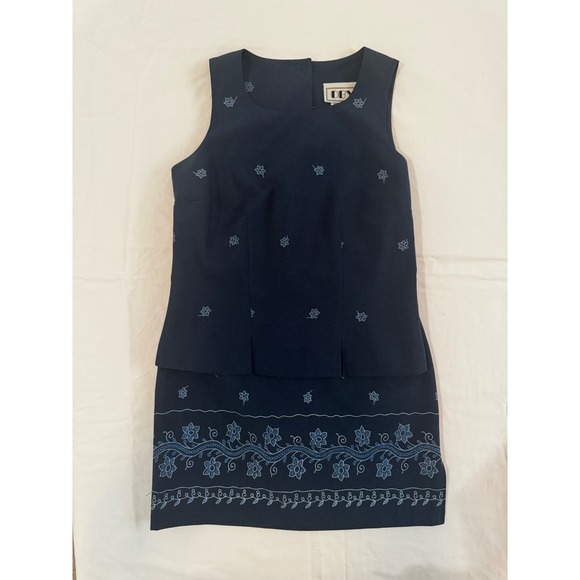 Dby Ltd Dresses & Skirts - Vintage 90s DBY Floral Navy Cottagecore Coquette 2-Piece Mini Skirt Set Size 3/4